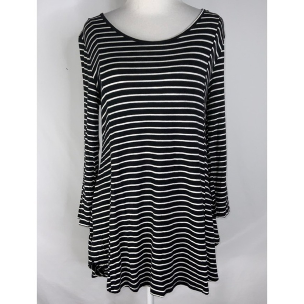 Maurice’s Black & White Striped Stretchy Casual Tunic S